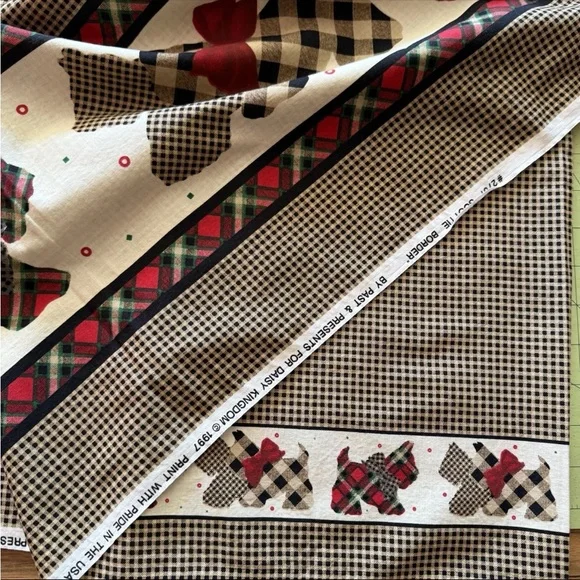 Daisy Kingdom Scottie Border #2701 Fabric 1997 Plaid Terrier Quilting Cotton - Picture 12 of 12